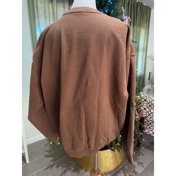 Brandy Melville John Galt Malibu California Crewneck Sweatshirt Light Brown OS - Picture 2 of 9